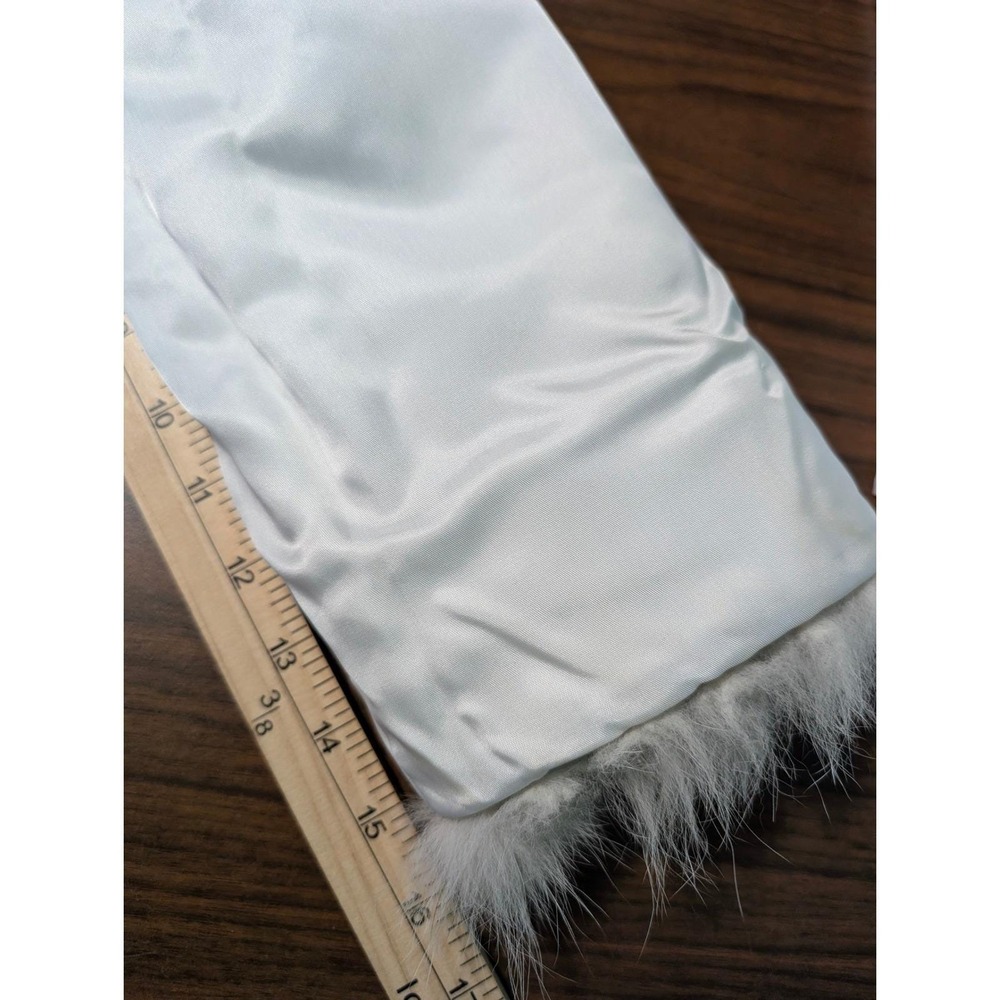 Vintage Saga Blue Fox Fur Jacket Sz Medium Ivory White 80s Luxury Glam Mob Wife - Picture 15 of 16